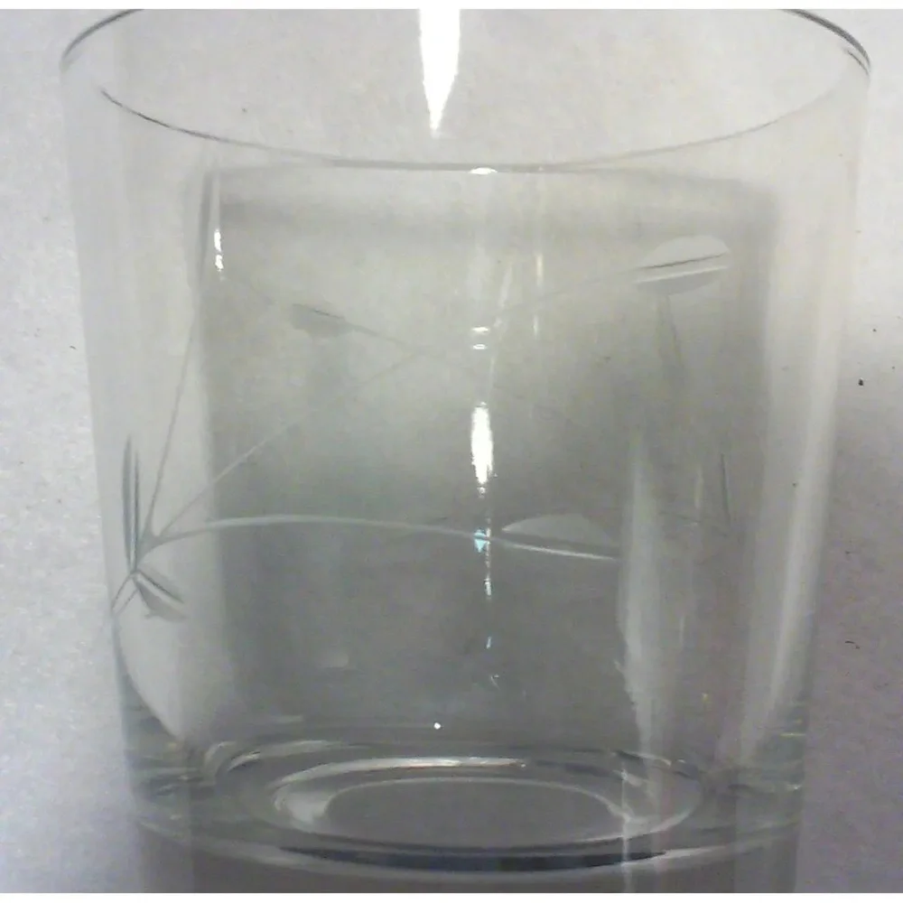 Vintage Clear Etched Glass Rock Set of 6